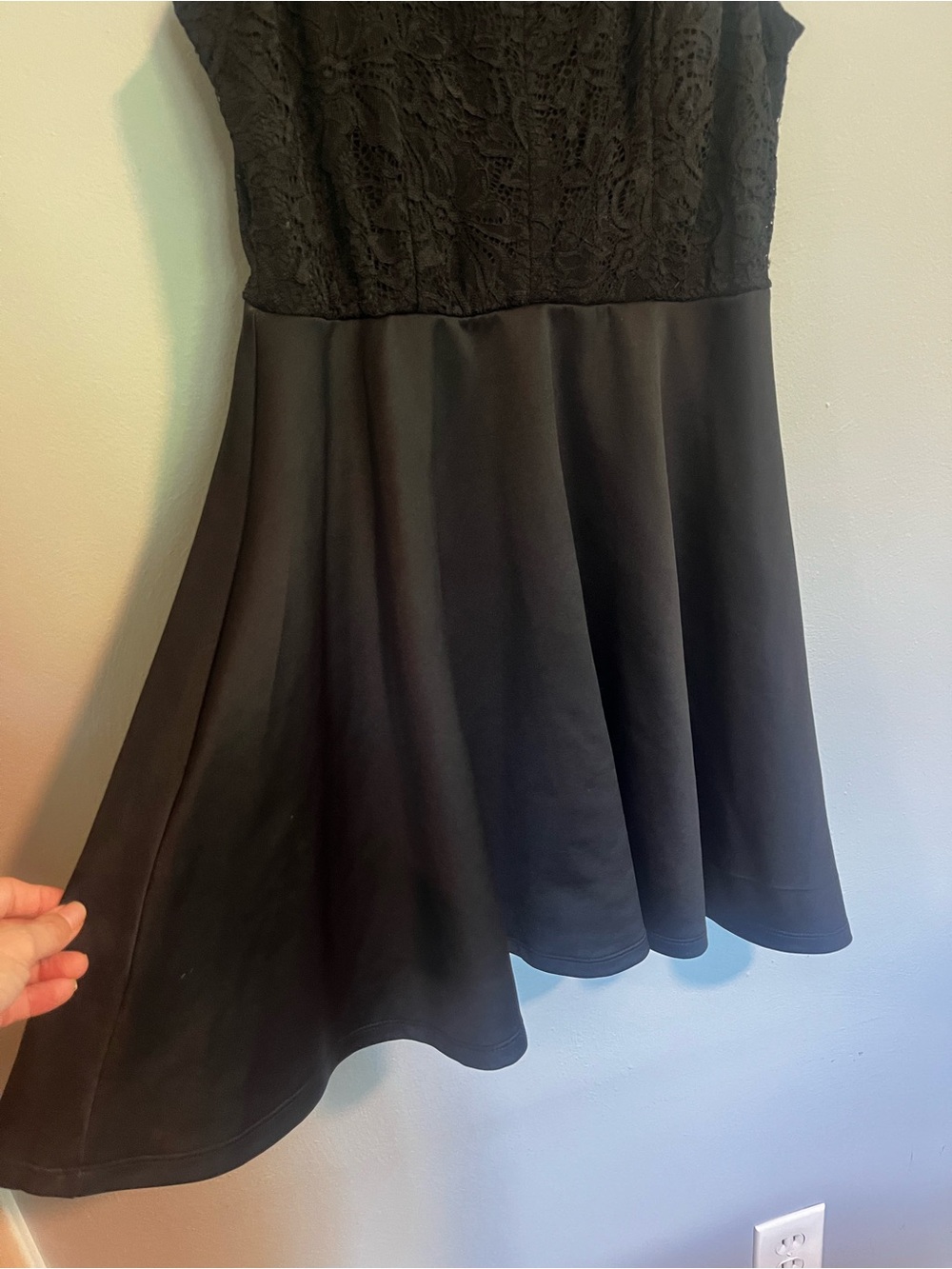 Francesca's Collections Black Lace Bodice Skater Dress - Picture 3 of 5